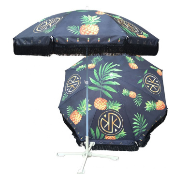 Cheap Price Custom Size Custom Aluminium Pole Sun Garden Parasol Umbrella Beach Umbrella With Fringe